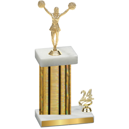 Accented Single Gold Glacier Year Cheerleading Trophy