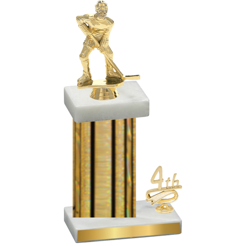 Accented Single Gold Glacier Fourth Place Hockey Trophy