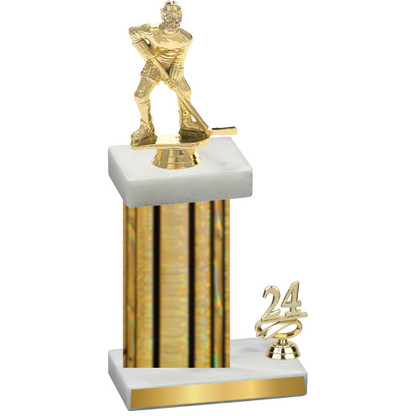 Accented Single Gold Glacier Year Hockey Trophy