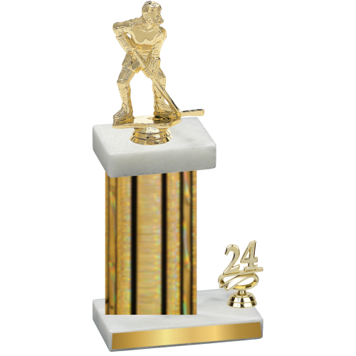 Accented Single Gold Glacier Year Hockey Trophy