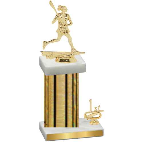 Accented Single Gold Glacier First Place Lacrosse Trophy