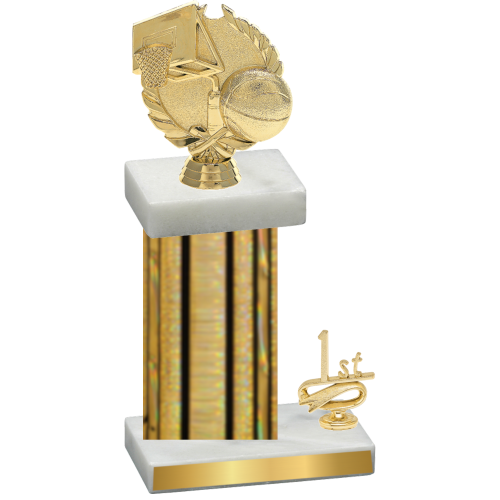 Accented Single Gold Glacier First Place Basketball Trophy