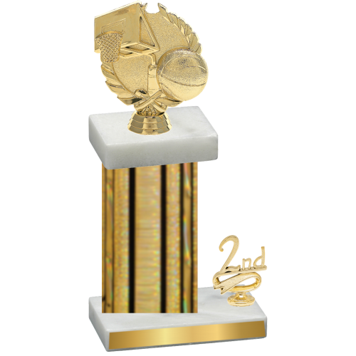 Accented Single Gold Glacier Second Place Basketball Trophy