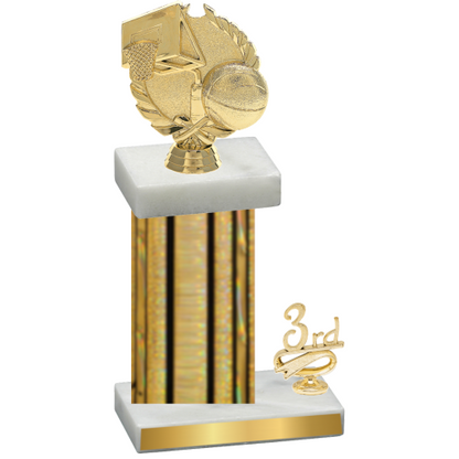 Accented Single Gold Glacier Third Place Basketball Trophy