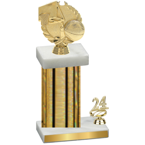 Accented Single Gold Glacier Year Basketball Trophy