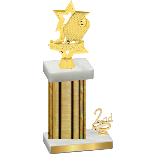 Accented Single Gold Glacier Second Place Pickleball Trophy