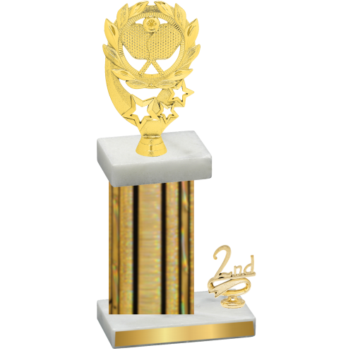 Accented Single Gold Glacier Second Place Pickleball Trophy