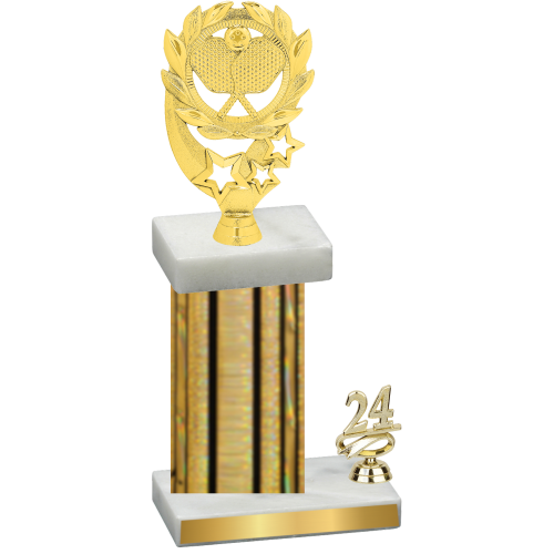 Accented Single Gold Glacier Year Pickleball Trophy