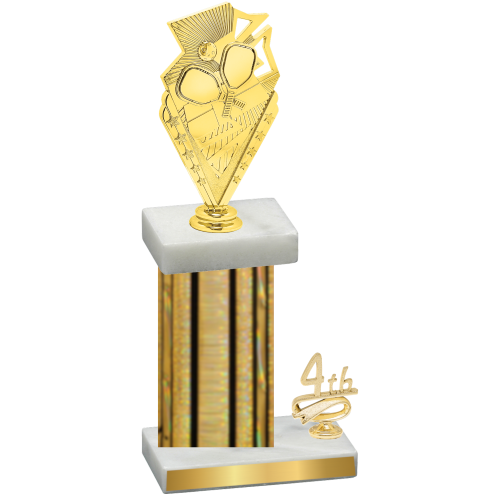 Accented Single Gold Glacier Fourth Place Pickleball Trophy