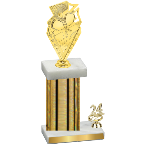 Accented Single Gold Glacier Year Pickleball Trophy