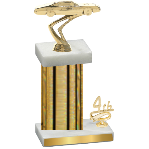 Accented Single Gold Glacier Fourth Place Cars Trophy