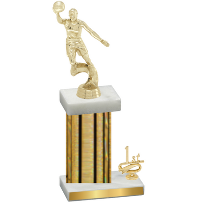 Accented Single Gold Glacier First Place Basketball Trophy