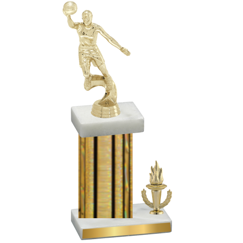 Accented Single Gold Glacier Victory Basketball Trophy