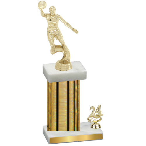 Accented Single Gold Glacier Year Basketball Trophy