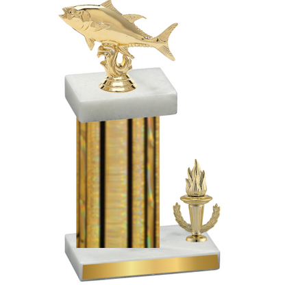 Accented Single Gold Glacier Victory Fishing Trophy