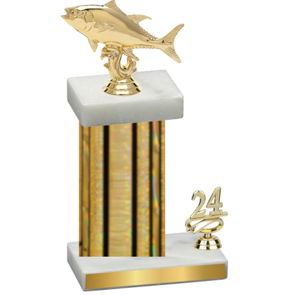 Accented Single Gold Glacier Year Fishing Trophy