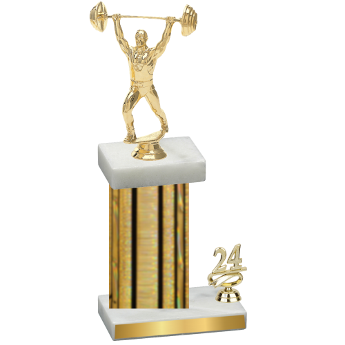 Accented Single Gold Glacier Year Weights Trophy