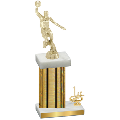 Accented Single Gold Glacier First Place Basketball Trophy