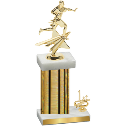 Accented Single Gold Glacier First Place Flag Football Trophy