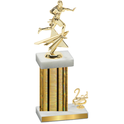 Accented Single Gold Glacier Second Place Flag Football Trophy