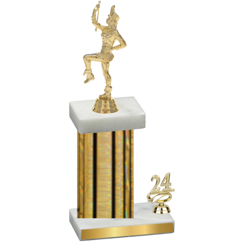 Accented Single Gold Glacier Year Majorette Trophy