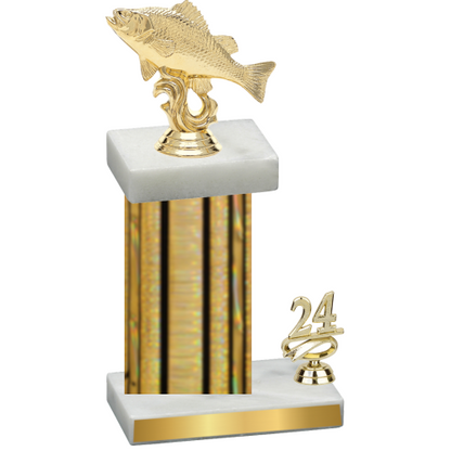 Accented Single Gold Glacier Year Fishing Trophy