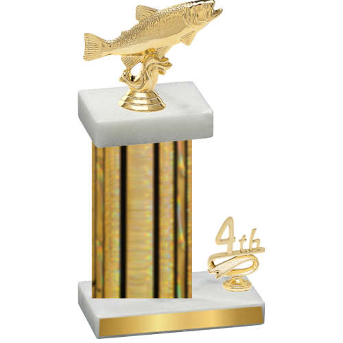 Accented Single Gold Glacier Fourth Place Fishing Trophy