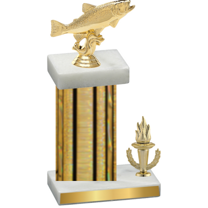 Accented Single Gold Glacier Victory Fishing Trophy