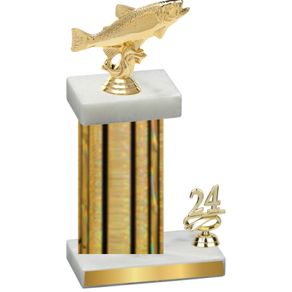 Accented Single Gold Glacier Year Fishing Trophy