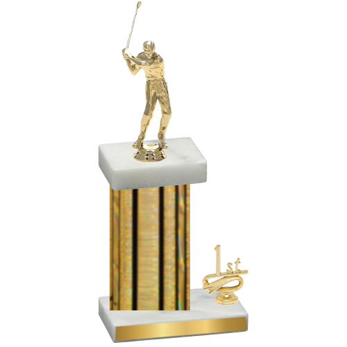 Accented Single Gold Glacier First Place Golf Trophy