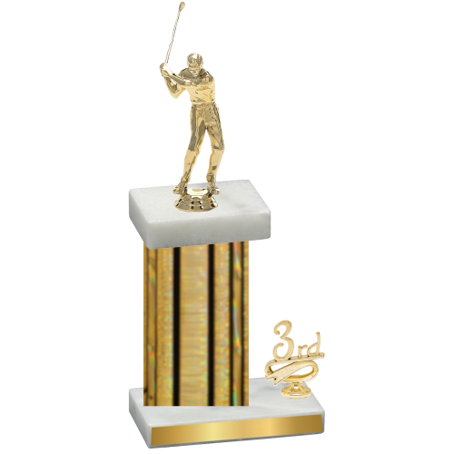 Accented Single Gold Glacier Third Place Golf Trophy