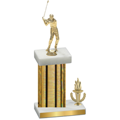 Accented Single Gold Glacier Victory Golf Trophy