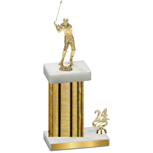 Accented Single Gold Glacier Year Golf Trophy