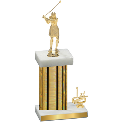 Accented Single Gold Glacier First Place Golf Trophy