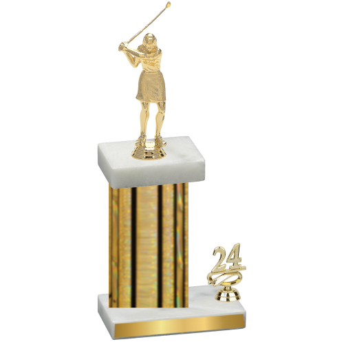 Accented Single Gold Glacier Year Golf Trophy