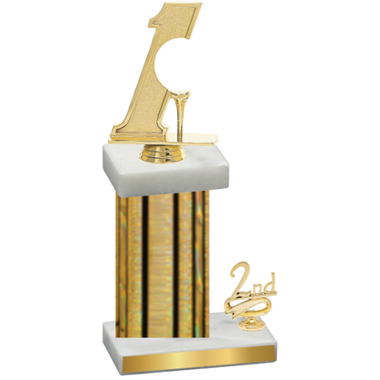 Accented Single Gold Glacier Second Place Golf Trophy