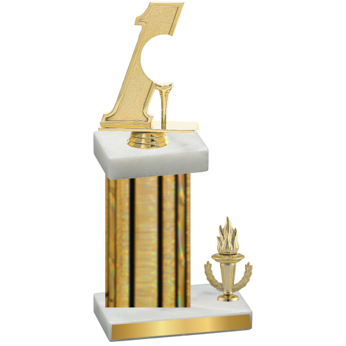 Accented Single Gold Glacier Victory Golf Trophy