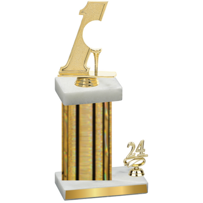 Accented Single Gold Glacier Year Golf Trophy