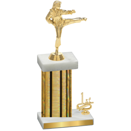 Accented Single Gold Glacier First Place Karate Trophy