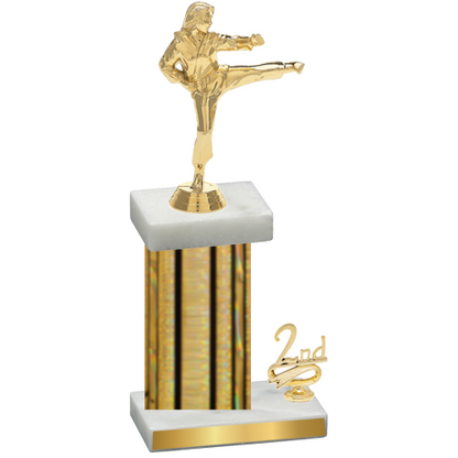 Accented Single Gold Glacier Second Place Karate Trophy