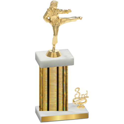 Accented Single Gold Glacier Third Place Karate Trophy