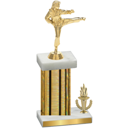 Accented Single Gold Glacier Victory Karate Trophy