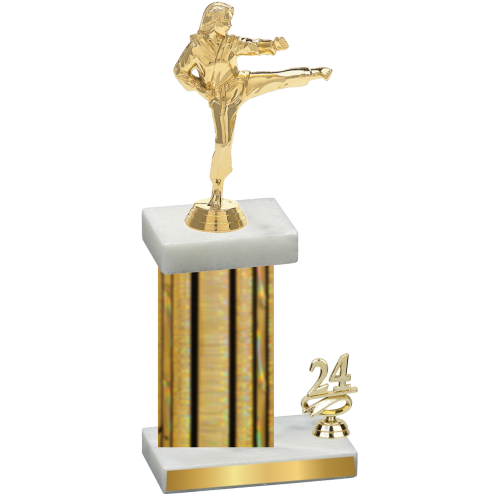 Accented Single Gold Glacier Year Karate Trophy