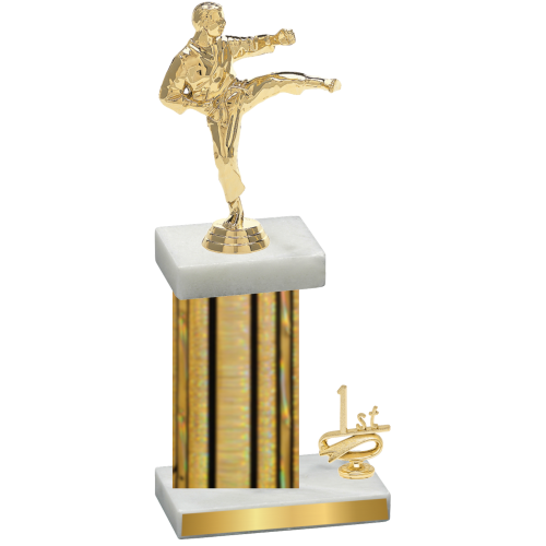 Accented Single Gold Glacier First Place Karate Trophy