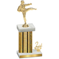 Accented Single Gold Glacier Second Place Karate Trophy