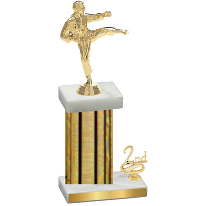 Accented Single Gold Glacier Second Place Karate Trophy