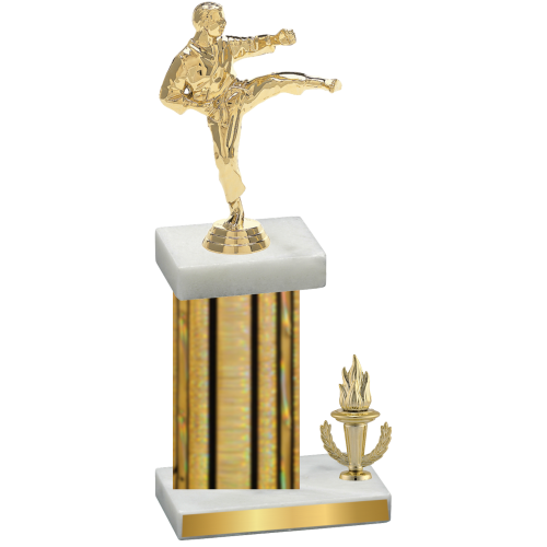 Accented Single Gold Glacier Victory Karate Trophy