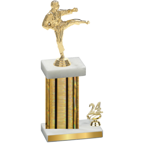 Accented Single Gold Glacier Year Karate Trophy