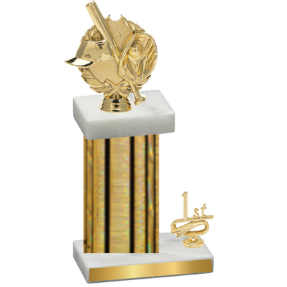 Accented Single Gold Glacier First Place Baseball Trophy