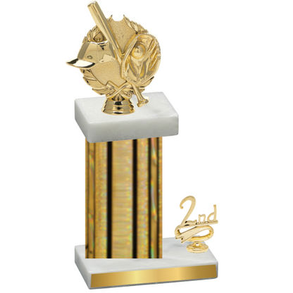 Accented Single Gold Glacier Second Place Baseball Trophy